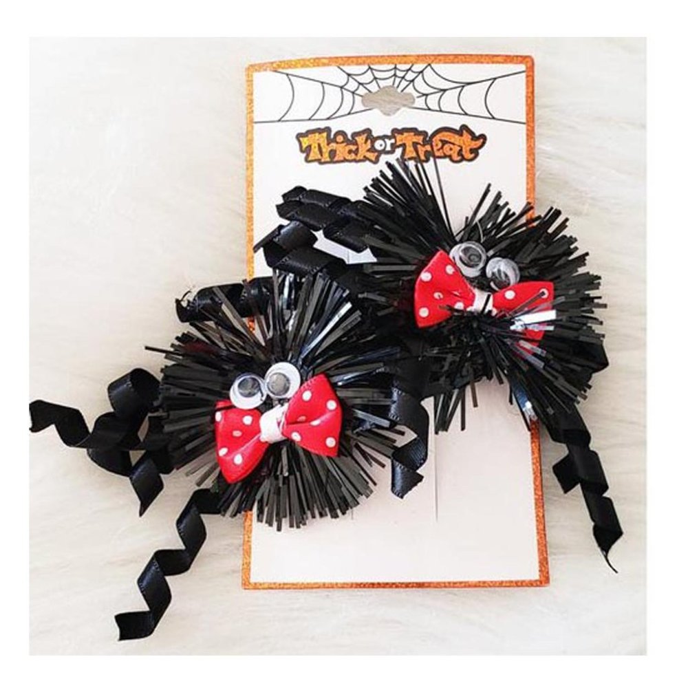 2 Halloween Hair Barrettes Googly Eyes NWT